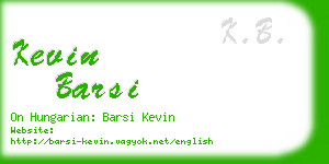 kevin barsi business card